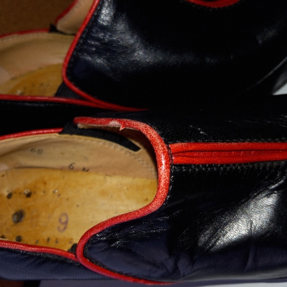 Black and red leather Italian clogs - Picture 9 of 11